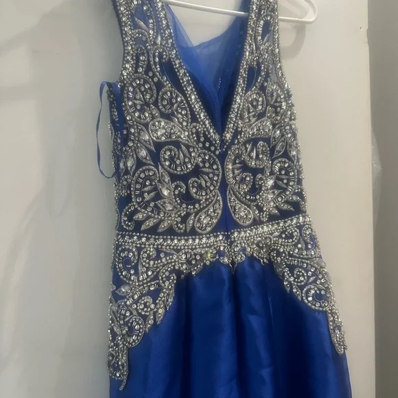 Navy with silver accent dress women’s - Picture 4 of 6